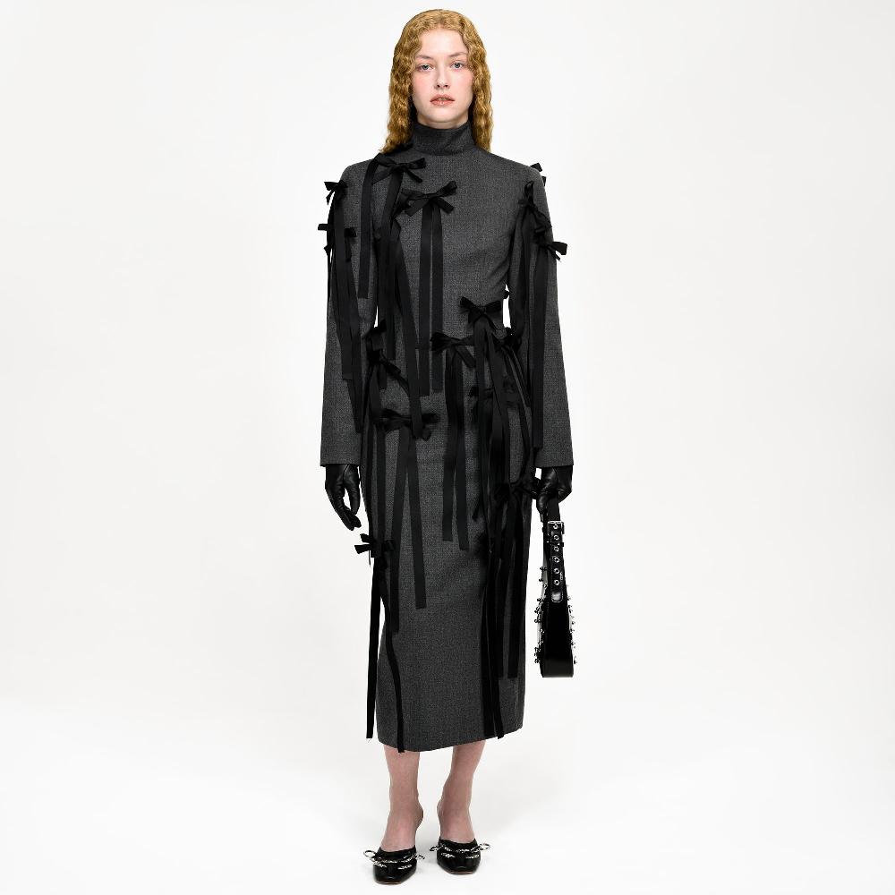 Lado Bokuchava ONYX BOW DRESS Dresses Gray