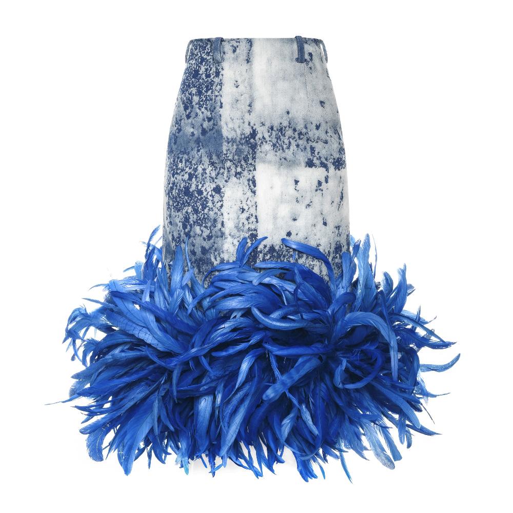 lado bokuchava PHANTOM SKIRT Skirt Washed Blue