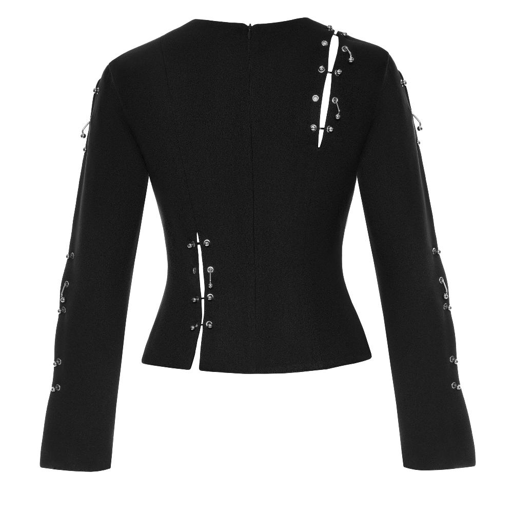 Lado Bokuchava PIERCED ARMOUR BLOUSE Top Black