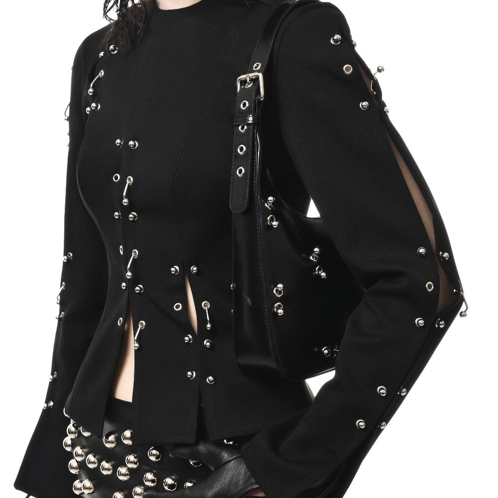 Lado Bokuchava PIERCED ARMOUR BLOUSE Top Black