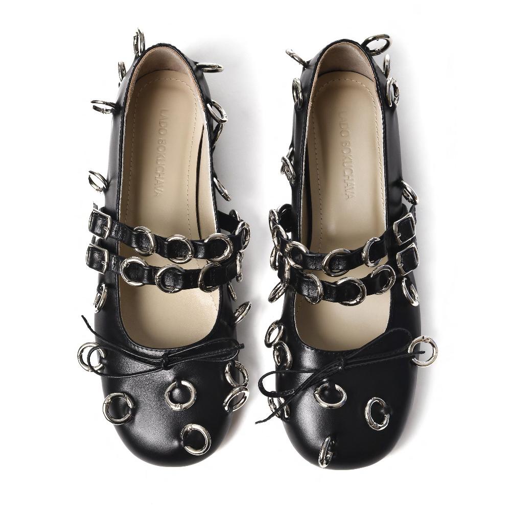 Lado Bokuchava PIERCED BALLERINA Shoes Black