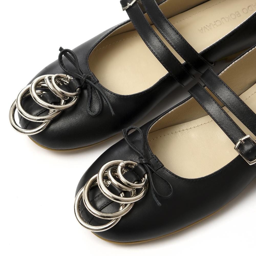Lado Bokuchava PIERCED BALLERINA Shoes Black