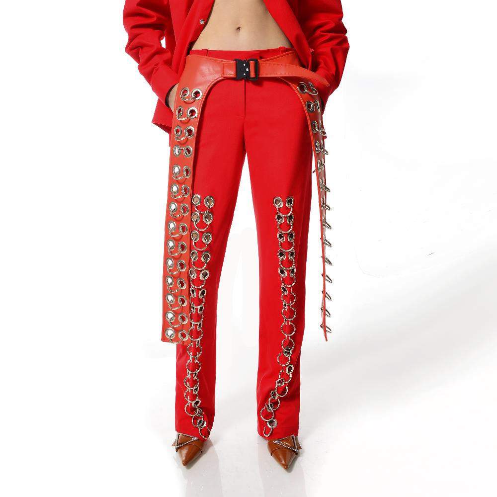 Lado Bokuchava PIERCED BELT Other Accessories Red