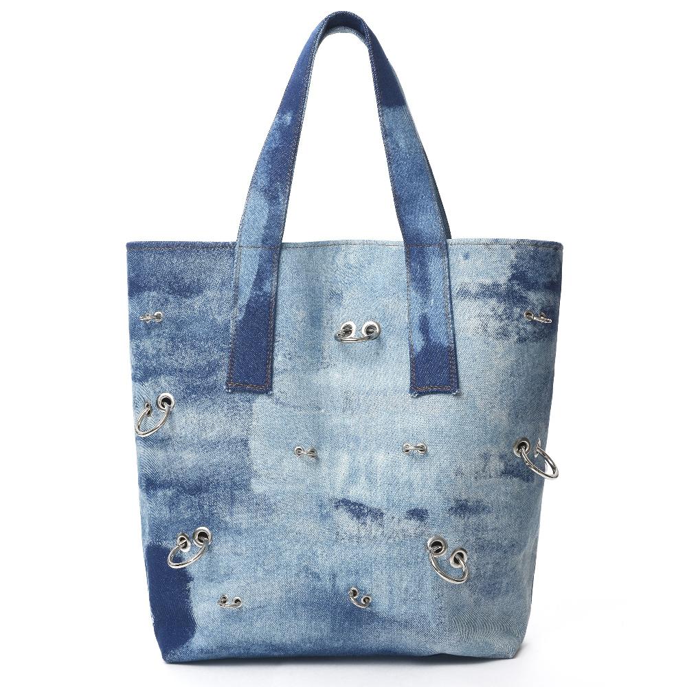 lado bokuchava PIERCED DENIM TOTE SAMPLE SALE Blue
