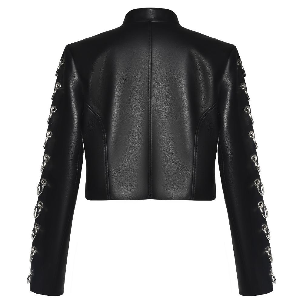 Lado Bokuchava PIERCED LEATHER JACKET Jacket Black