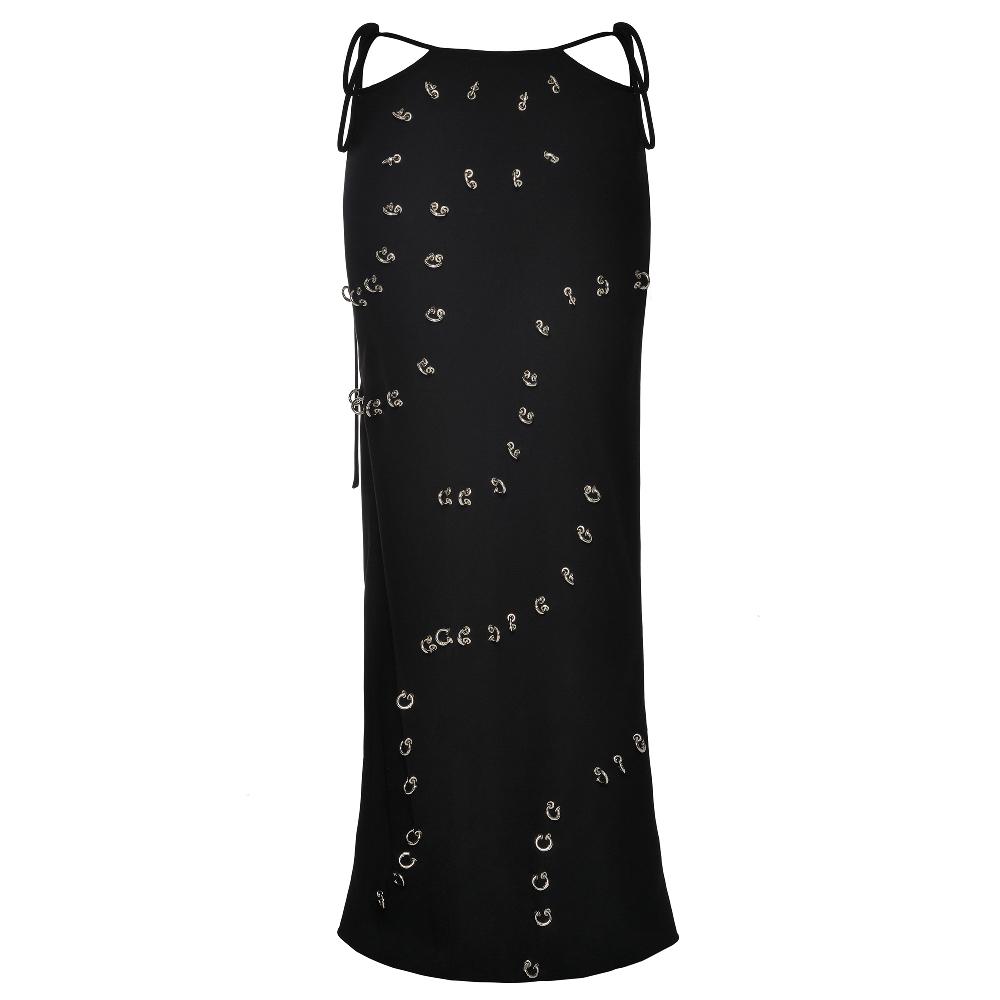 lado bokuchava PIERCED MAXI SKIRT Skirt Black