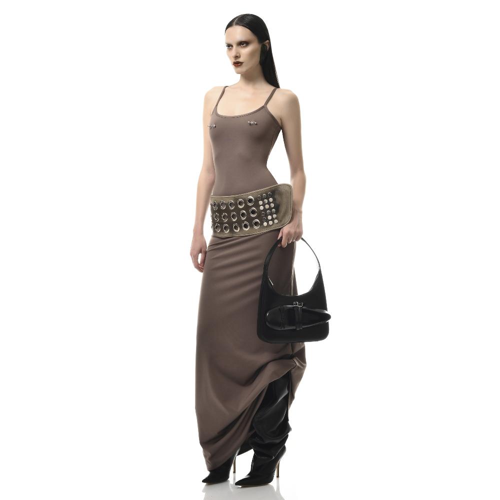 Lado Bokuchava PIERCED SLIP DRESS Dresses Taupe