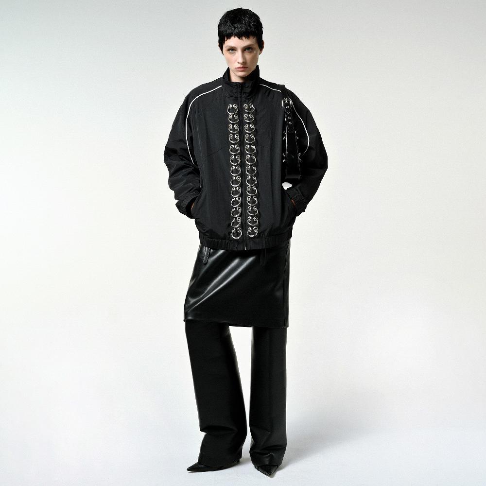 Lado Bokuchava PIERCED TRACK JACKET Jacket Black