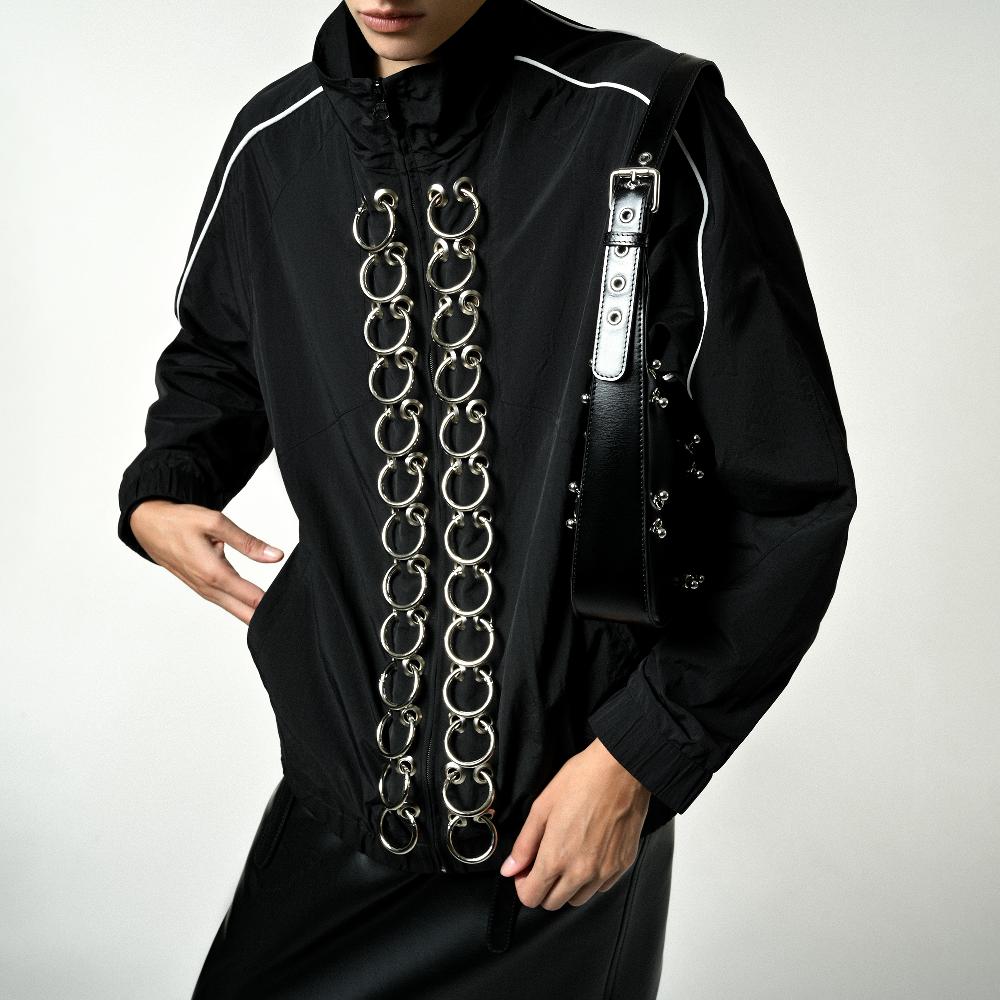 Lado Bokuchava PIERCED TRACK JACKET Jacket Black