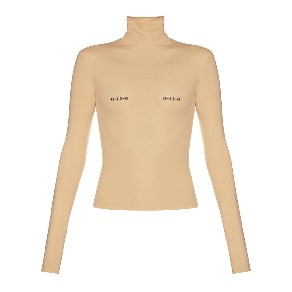 lado bokuchava PIERCED TURTLENECK Top Beige