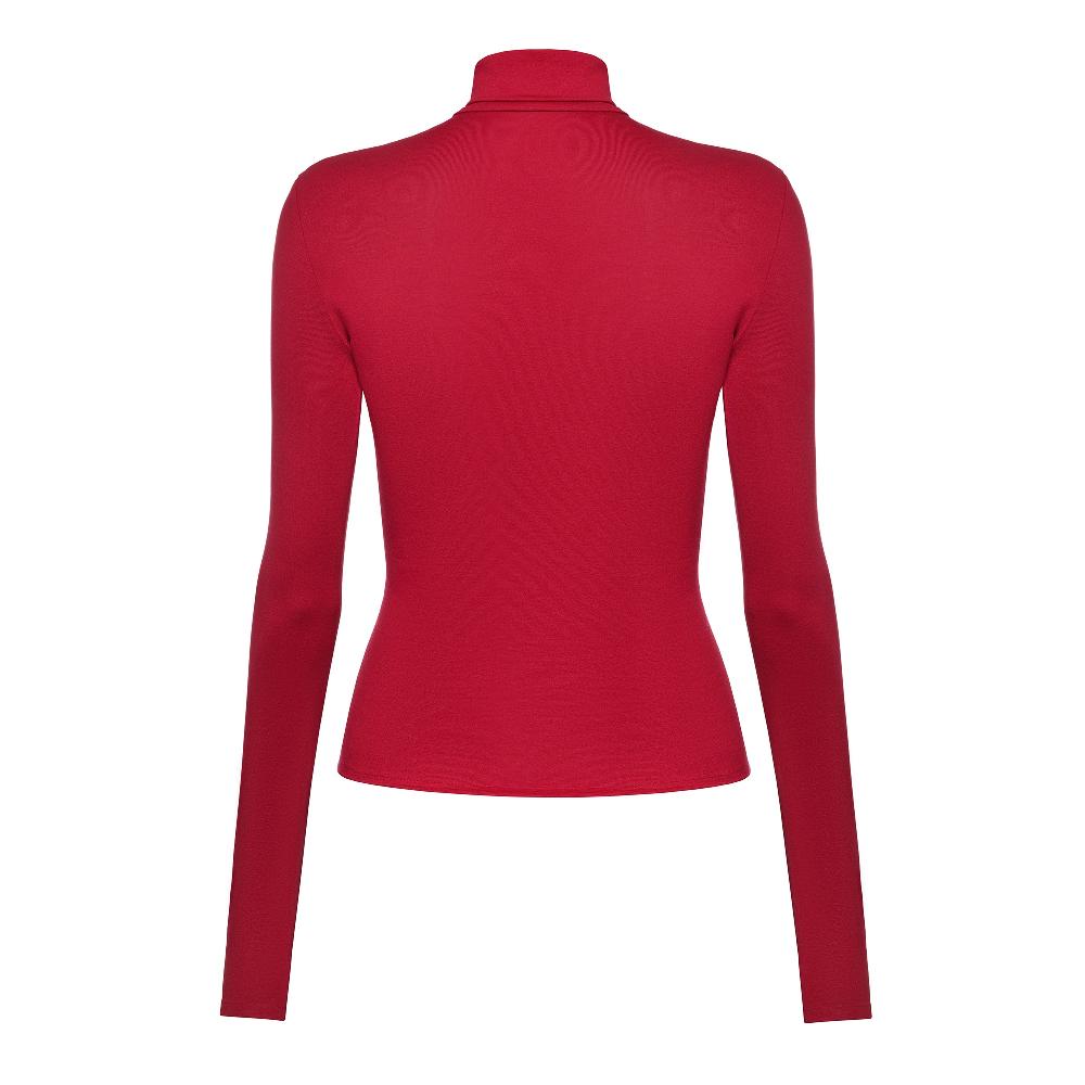 Lado Bokuchava PIERCED TURTLENECK Top Wine Red
