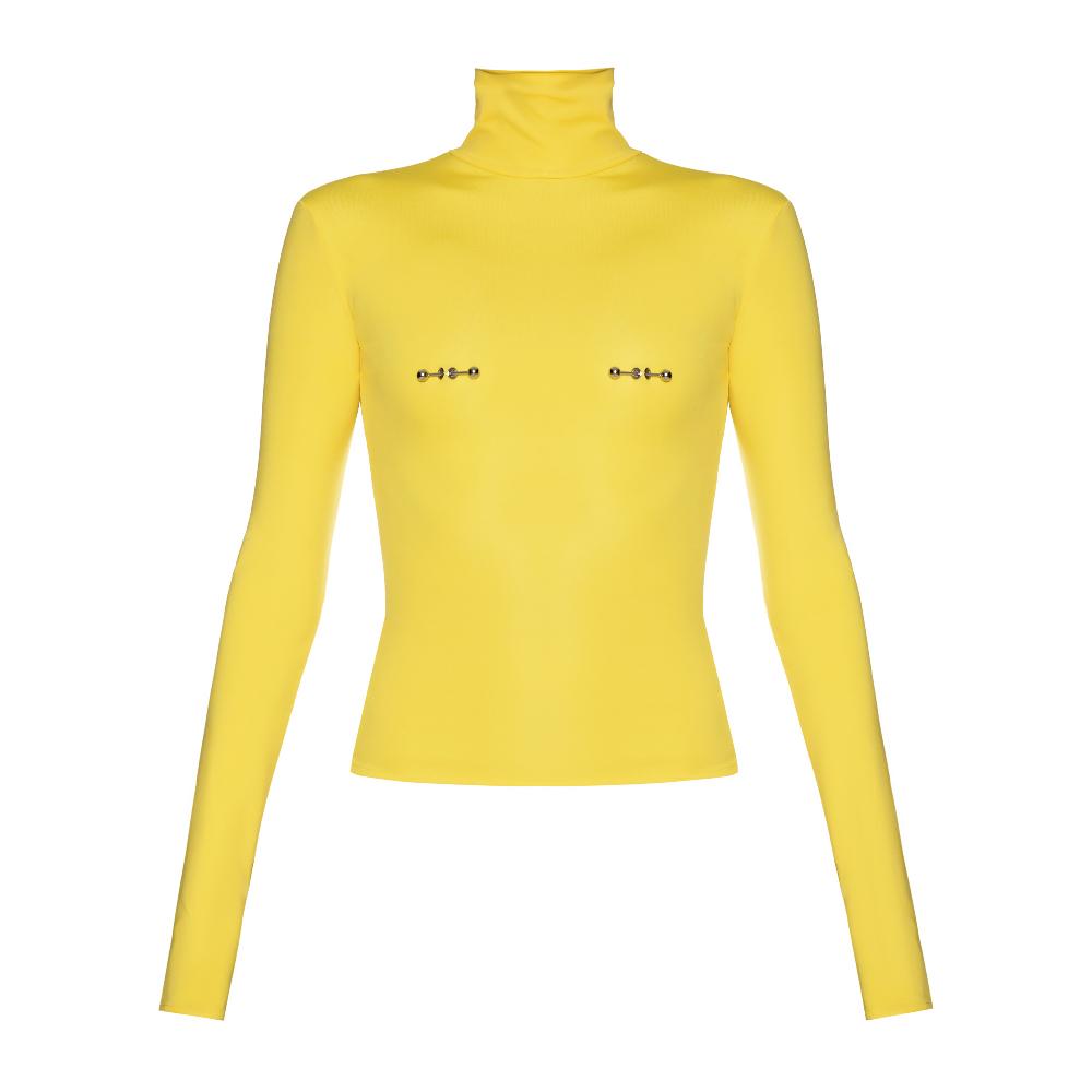 lado bokuchava PIERCED TURTLENECK Top Yellow