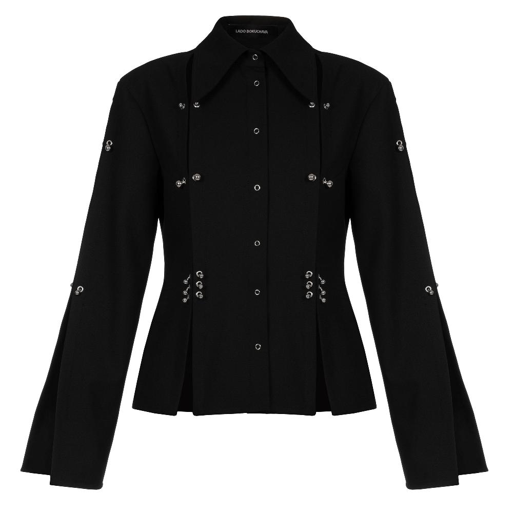 lado bokuchava RIPPED SHIRT Top Black