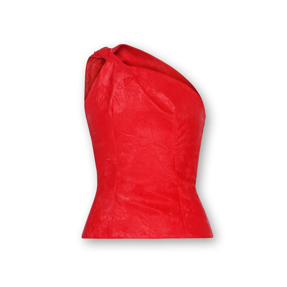 lado bokuchava SIDE TWIRL TOP Top Red