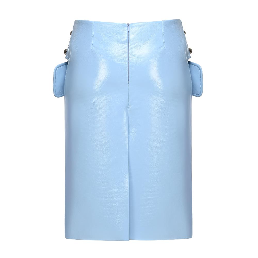 Lado Bokuchava SIXTY BELTED SKIRT Skirt Baby Blue