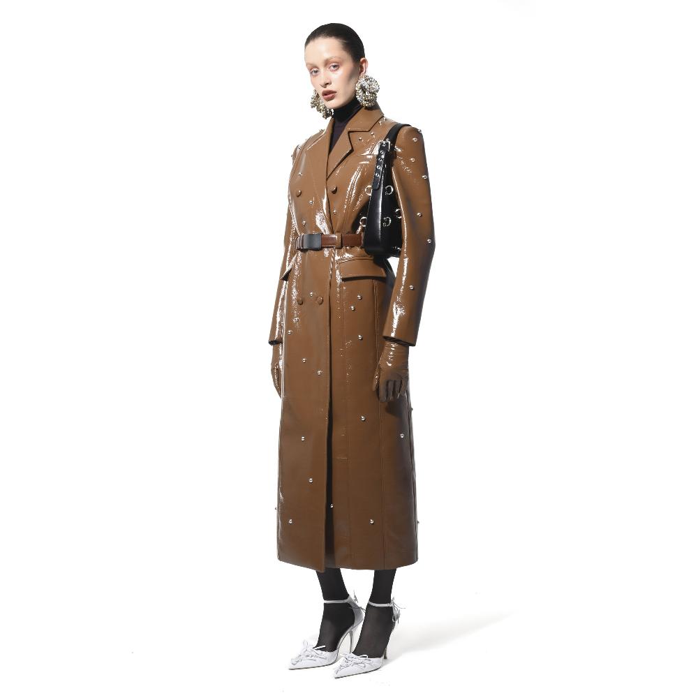 Lado Bokuchava TEXAS TRENCH Coat Brown