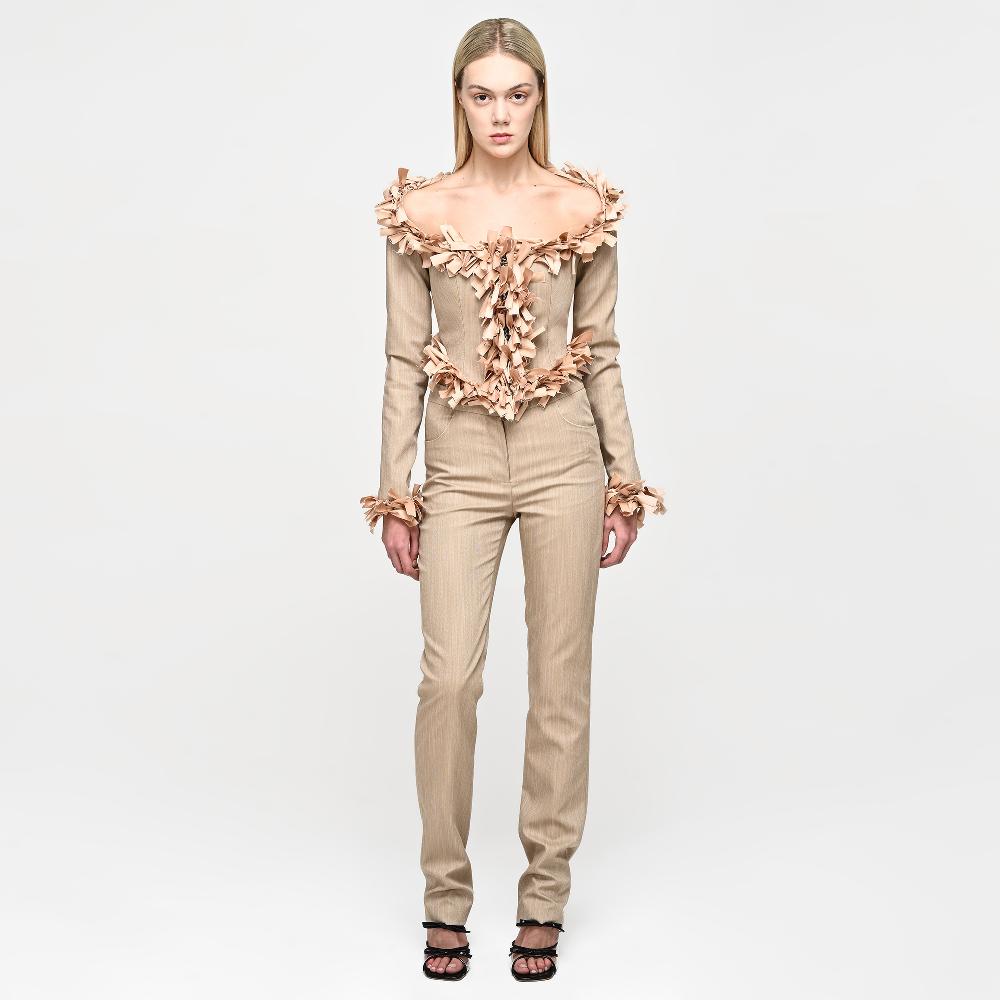 Lado Bokuchava TIED VENOM JACKET Jacket Beige