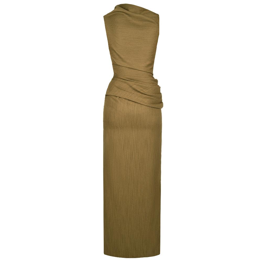 Lado Bokuchava TWIRL MAXI DRESS SAMPLE SALE Khaki