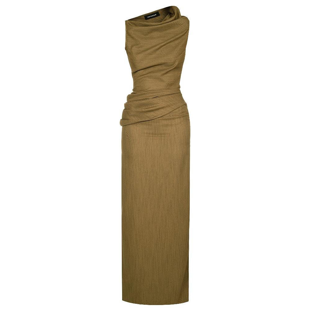 lado bokuchava TWIRL MAXI DRESS SAMPLE SALE Khaki