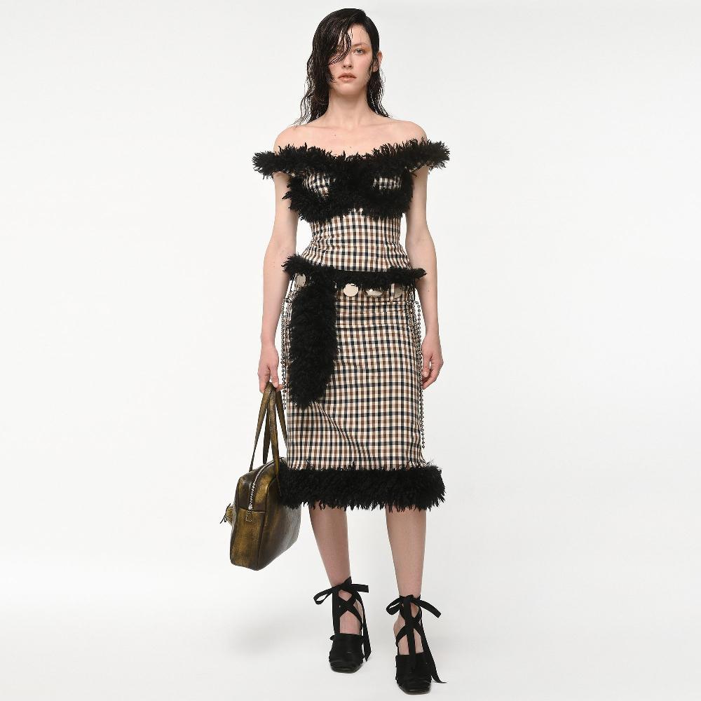 Lado Bokuchava VALKIRIA CORSET Top Checked Brown