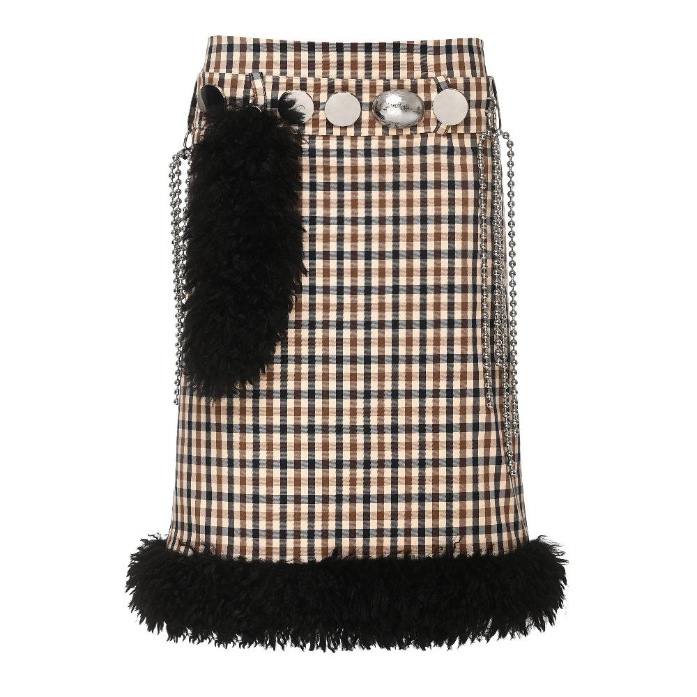 lado bokuchava WOLF SKIRT Skirt Checked Brown