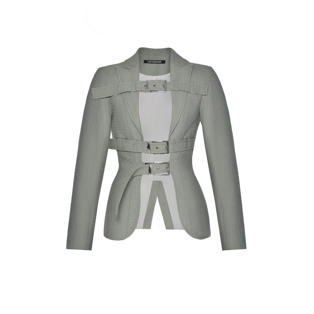 lado bokuchava LOCKED BLAZER SAMPLE SALE Stone Grey