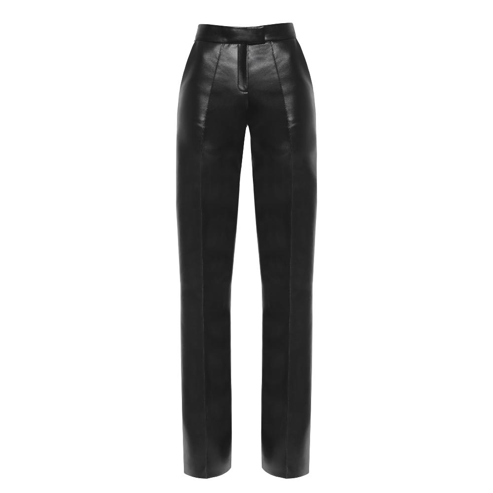 lado bokuchava MID RISE FAUX LEATHER PANTS SAMPLE SALE Black