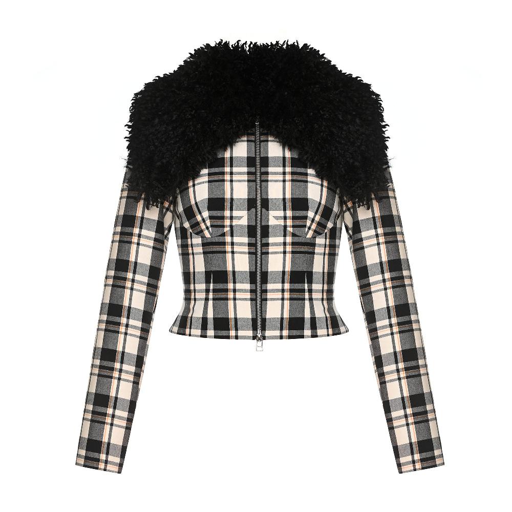 lado bokuchava MORIYAMA JACKET Jacket Checked Black