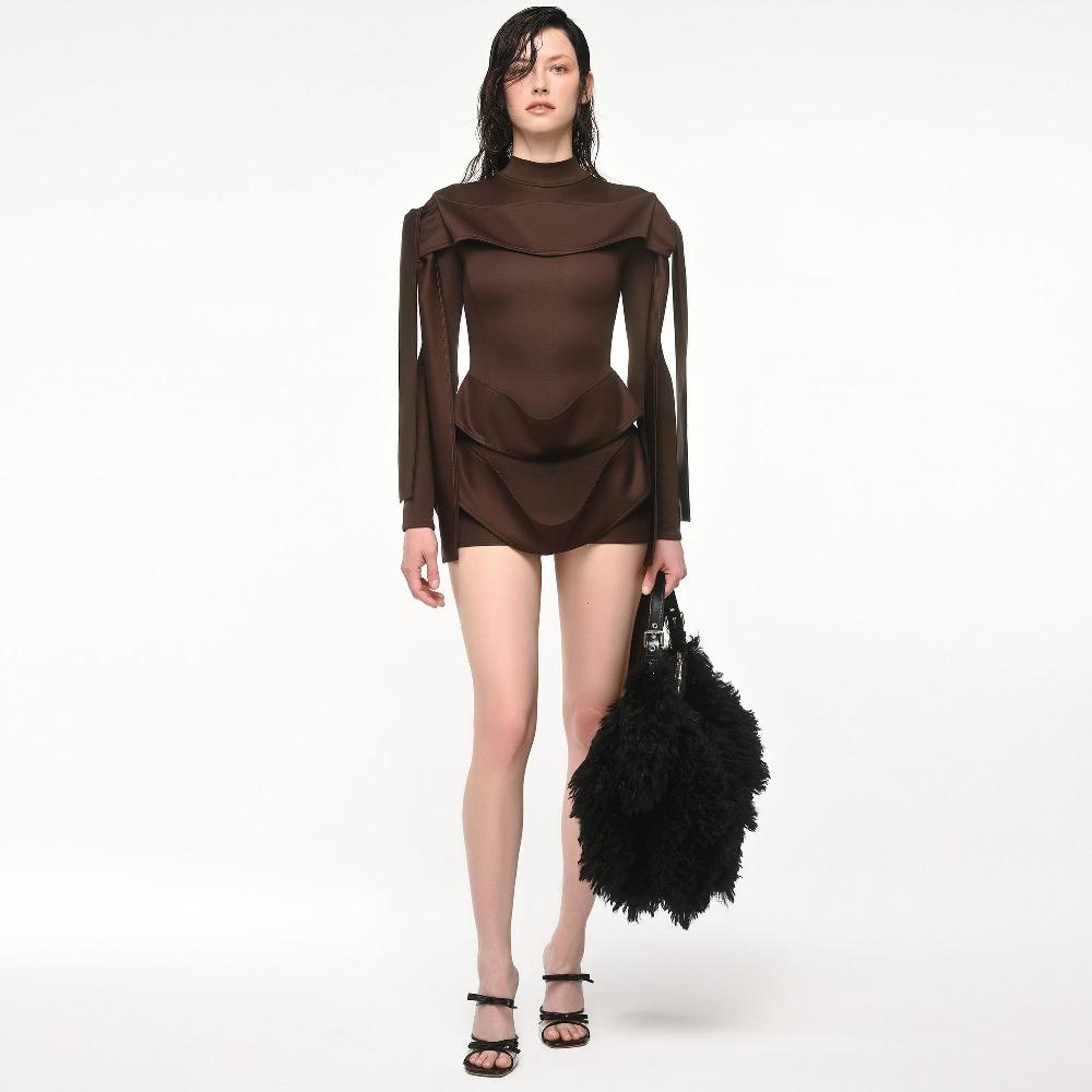 Lado Bokuchava MUMIYA DRESS Dresses Chocolate Brown