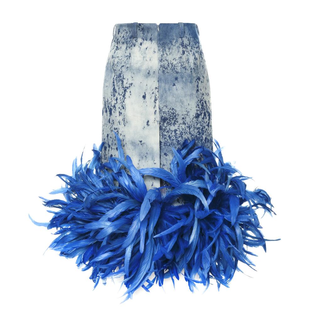 Lado Bokuchava PHANTOM SKIRT SAMPLE SALE Washed Blue