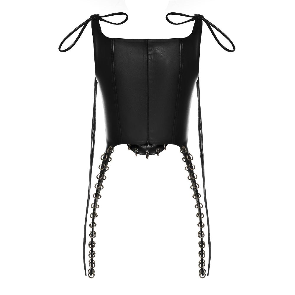 Lado Bokuchava PIERCED BOYFRIEND’S CORSET Top Black