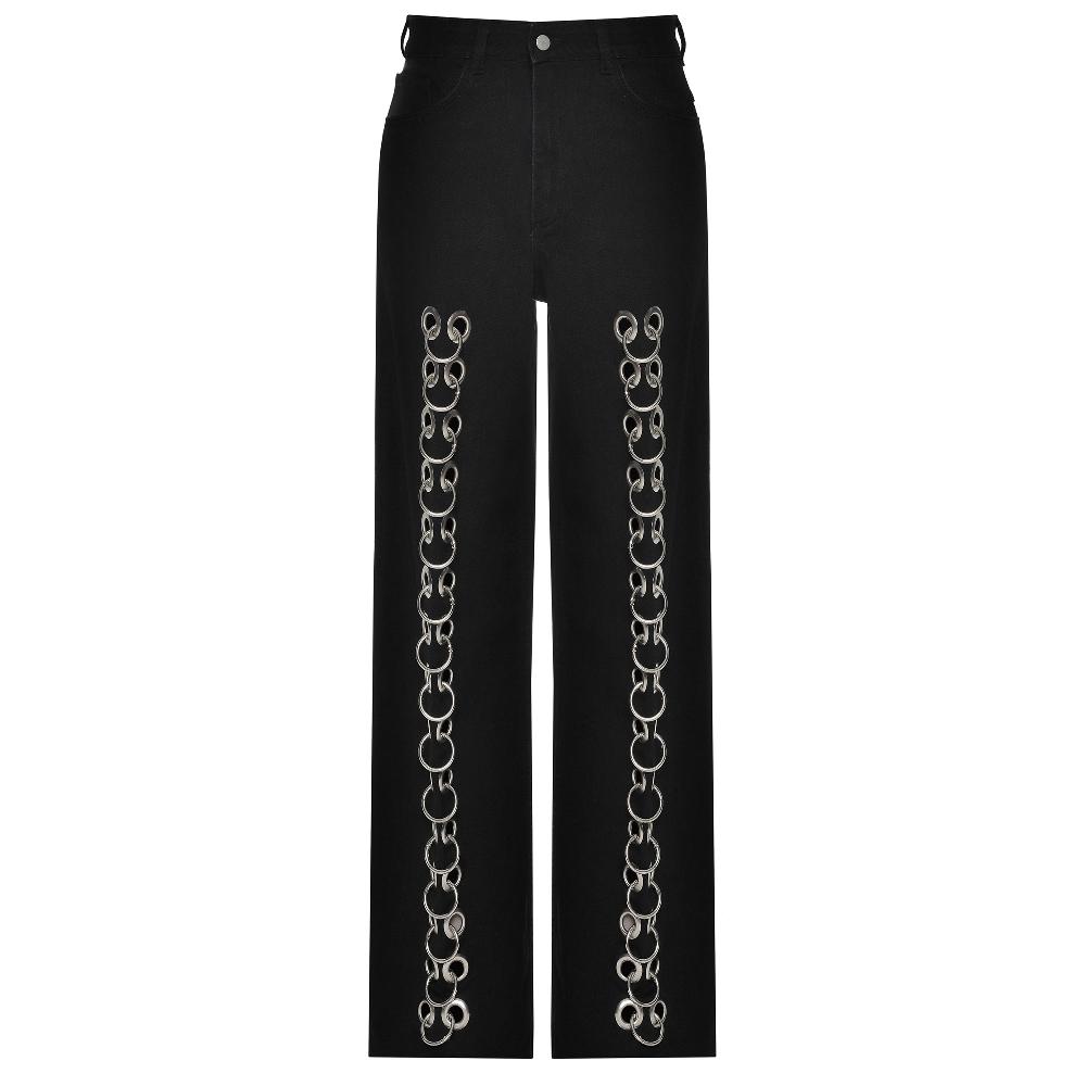 lado bokuchava PIERCED BOYFRIEND’S JEANS Pants Black