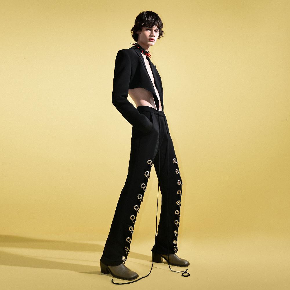 Lado Bokuchava PIERCED BOYFRIEND’S PANTS Pants Black