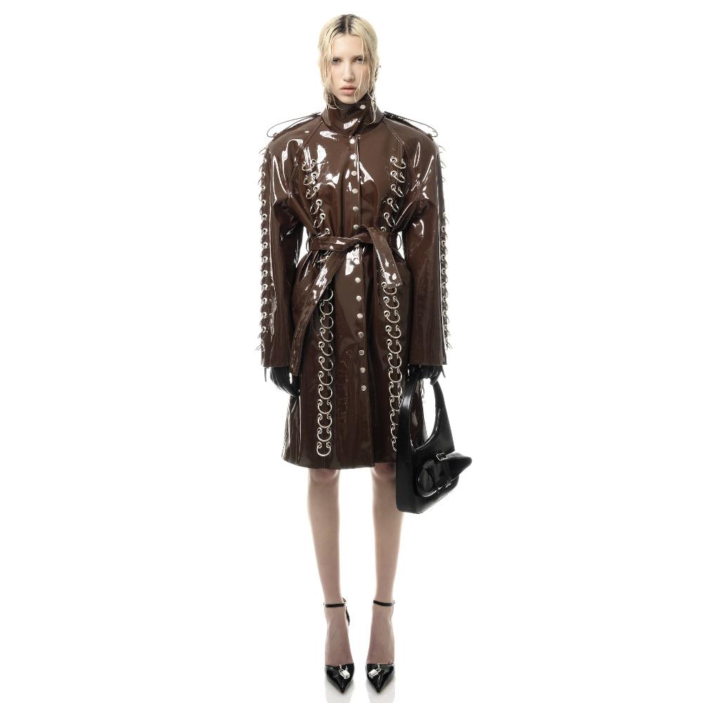Lado Bokuchava PIERCED BOYFRIEND’S TRENCH Coat Brown