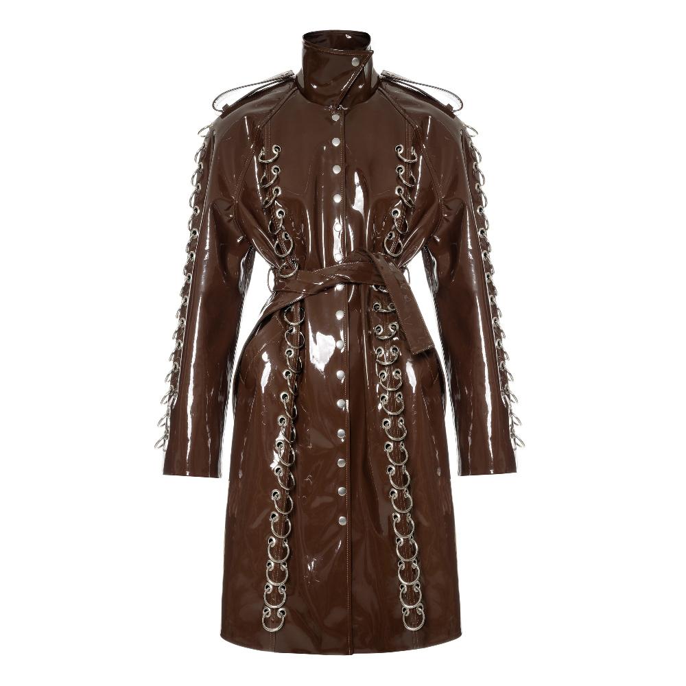 lado bokuchava PIERCED BOYFRIEND’S TRENCH Coat Brown