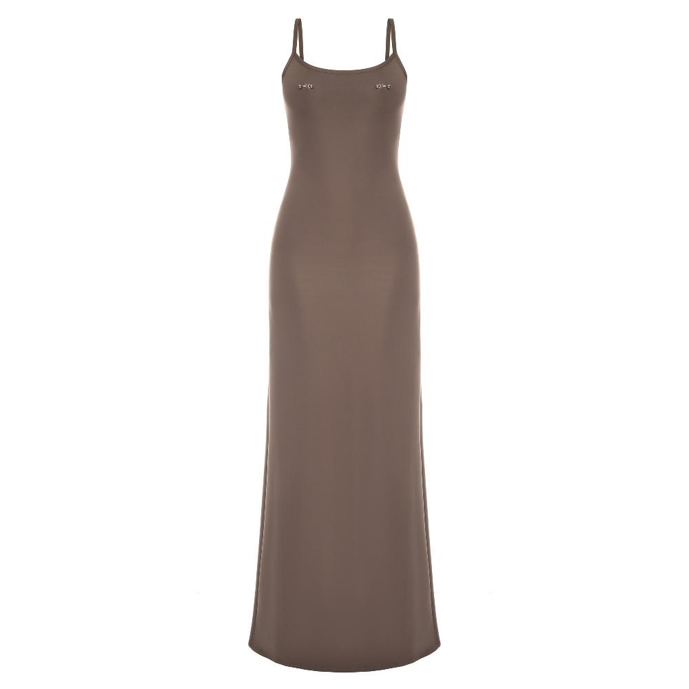 lado bokuchava PIERCED SLIP DRESS SAMPLE SALE Taupe