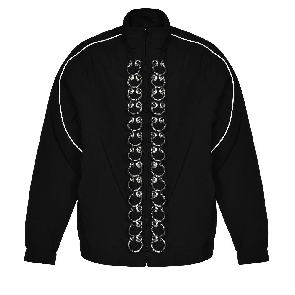 lado bokuchava PIERCED TRACK JACKET SAMPLE SALE Black