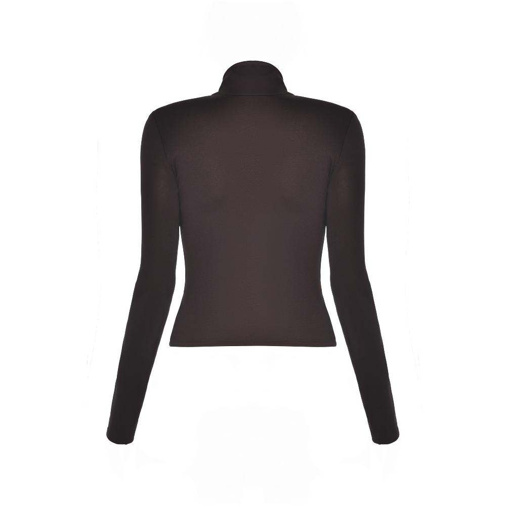 Lado Bokuchava PIERCED TURTLENECK Top Chocolate Brown
