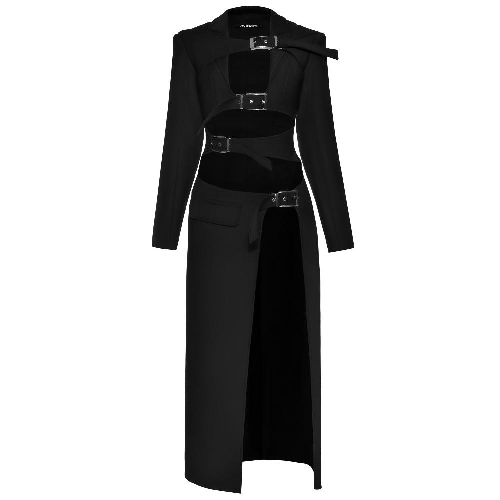 lado bokuchava REVERSED SHIBARI TRENCH SAMPLE SALE Black