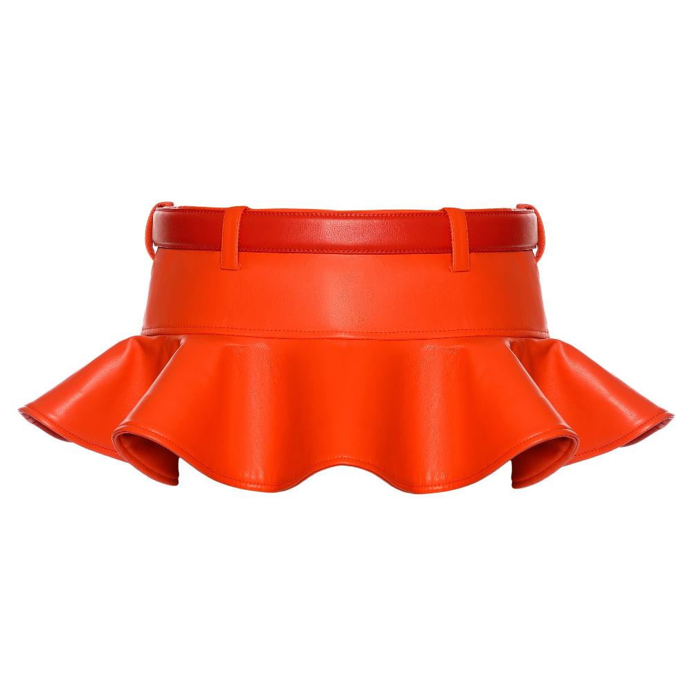 Lado Bokuchava RUFFLE TWENTYTHREE SKIRT Skirt Blood Orange