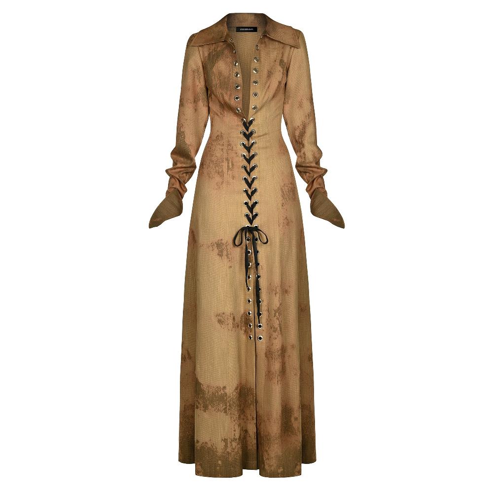 lado bokuchava SHIBUYA MAXI DRESS Dresses Washed Khaki