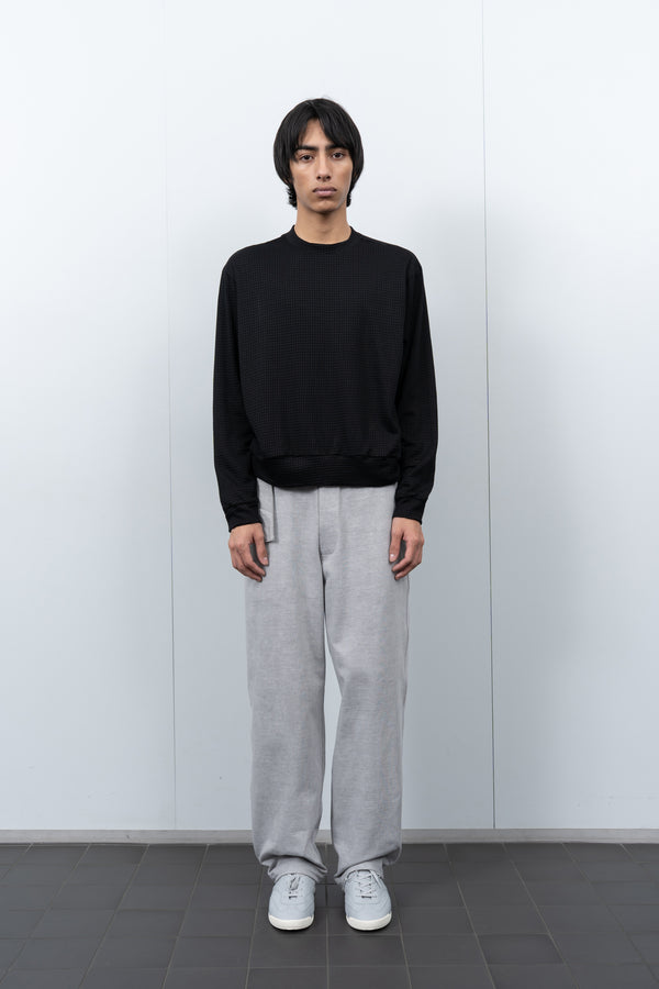 Lady White Co. 2-PLY GAUZE CREWNECK - BLACK