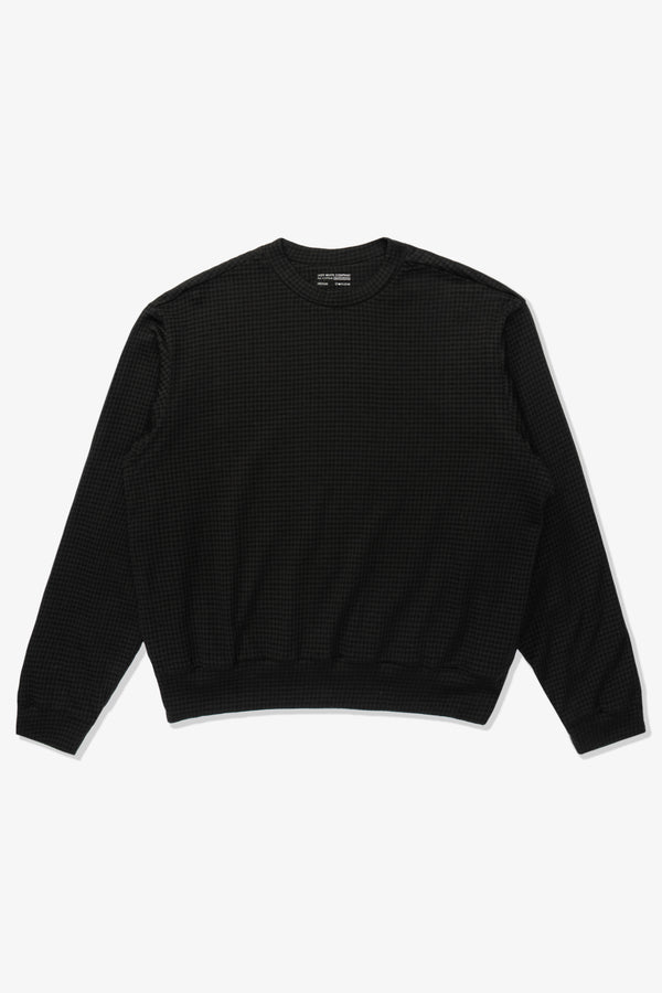 lady white co. 2-PLY GAUZE CREWNECK - BLACK