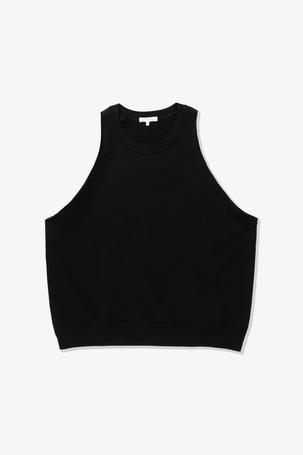 lady white co. CUT OFF RAGLAN SWEATSHIRT - BLACK