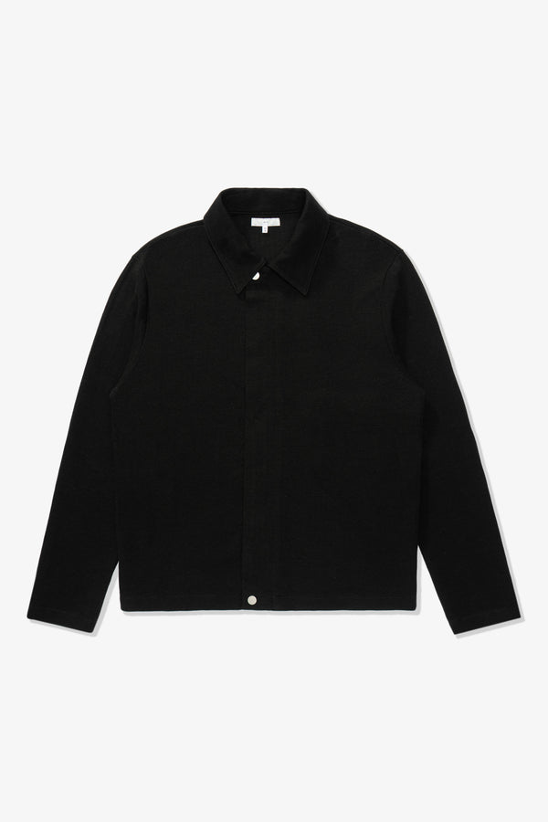 lady white co. DOUBLE KNIT JACKET - BLACK