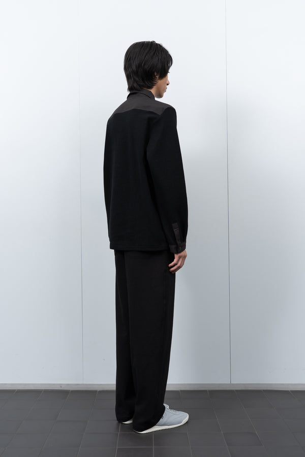 Lady White Co. DOUBLE KNIT POLO - BLACK