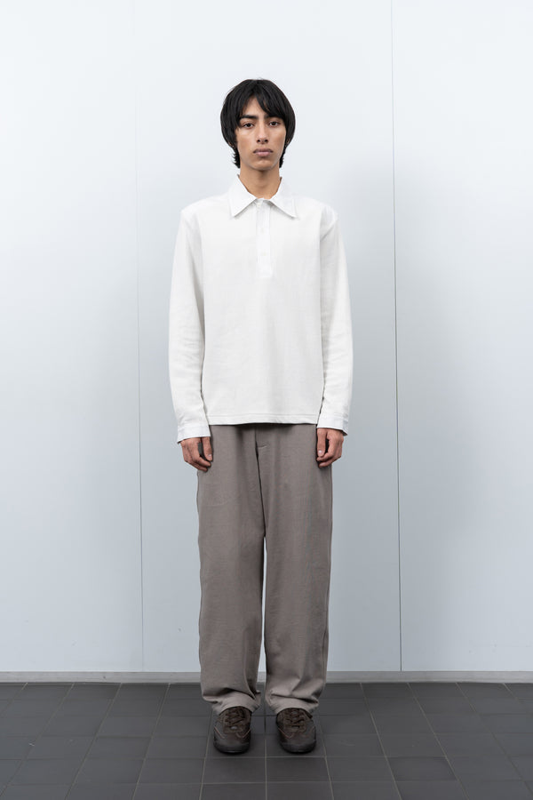 Lady White Co. DOUBLE KNIT POLO - OFF WHITE