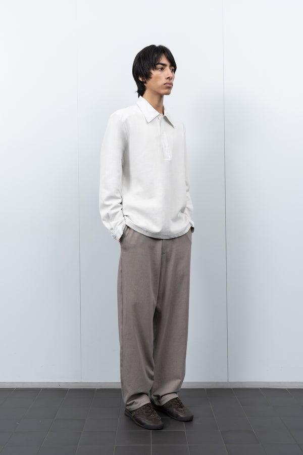 Lady White Co. DOUBLE KNIT POLO - OFF WHITE