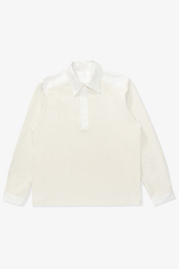 lady white co. DOUBLE KNIT POLO - OFF WHITE