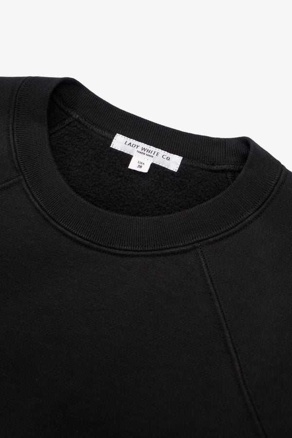 Lady White Co. HEAVY GUSSET CREWNECK - BLACK